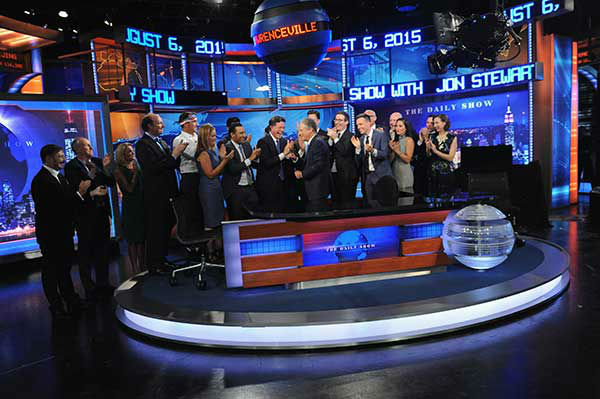 Famous friends gather around Stewart to say goodbye.