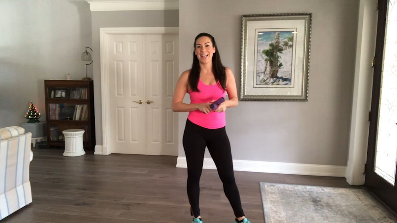 Stephanie Mansour of Step it Up with Steph shares weekly workout plan with strength training, yoga poses