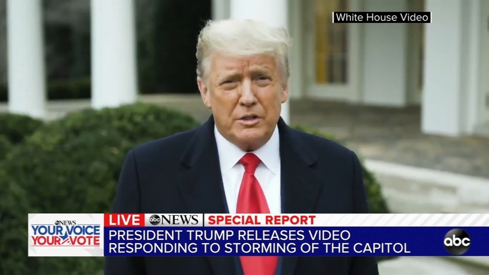 Trump calls on supporters who attacked Capitol to 'go home'