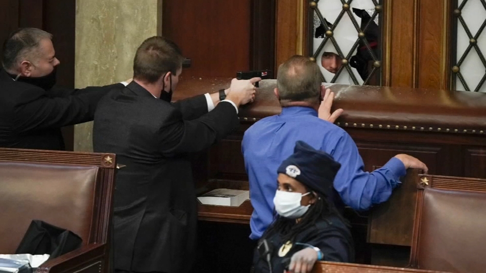 Rep. Troy Nehls helps Capitol police hold back rioters