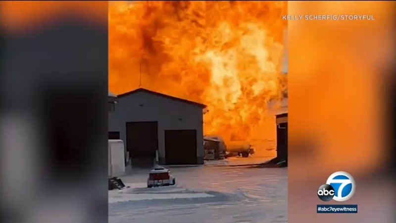 Caught On Camera Fiery Explosion After Gas Truck Slams Into Propane Tank Abc30 Fresno