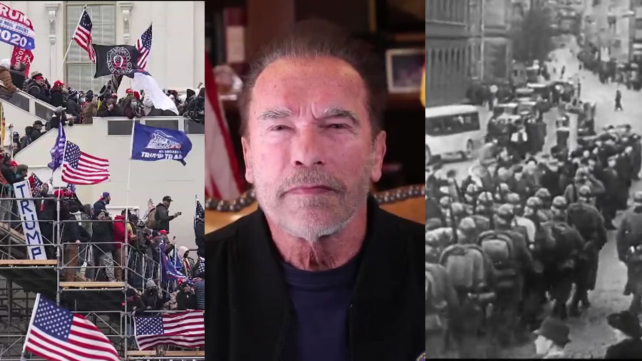 Historians question comparisons made in Schwarzenegger's video 
