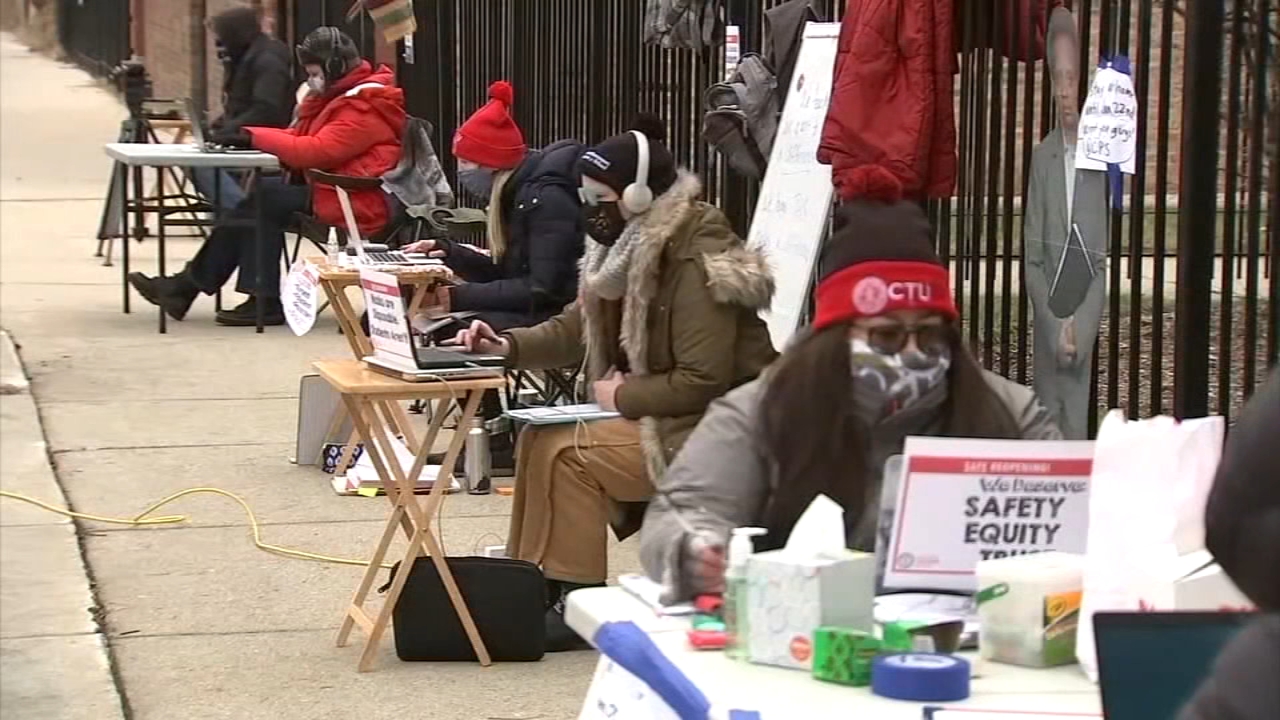 CPS teachers hold 'teach-out' at Board of Education president's home in defiance of in-person learning