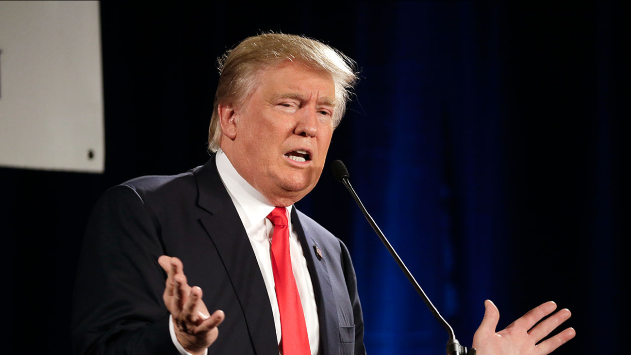 Republican presidential candidate Donald Trump speaks at the National Federation of Republican Assemblies