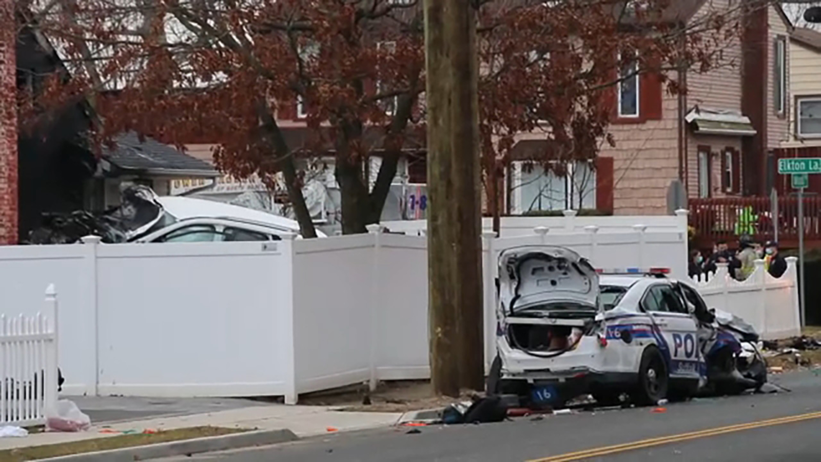 Crash With Police Cruiser Sends Suv Into North Babylon Home Car And House Catch Fire Officer Airlifted Abc7 New York
