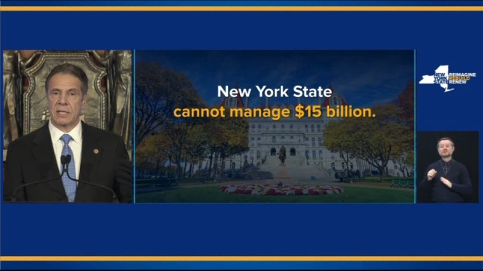 New York Governor Andrew Cuomo presents Fiscal Year 2022 Executive