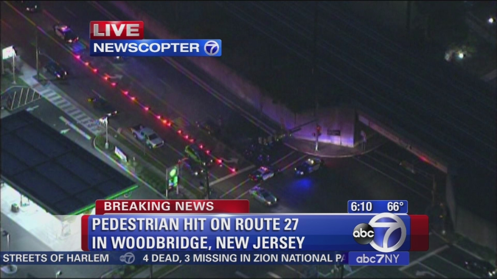 Pedestrian hit in Woodbridge, NJ, on Route 27 ABC7 New York